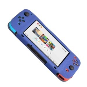 Untitled design (32) Funda Protectora de Cuero Sintético Para Nintendo Switch Azul