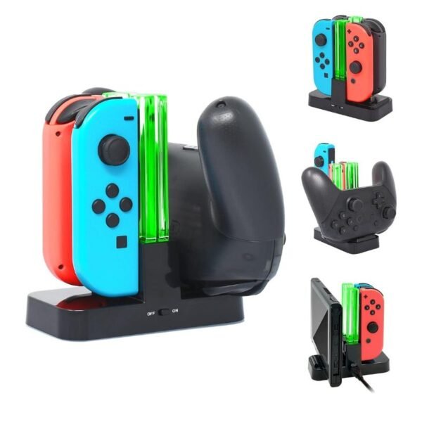 Base de Carga Compatible con Nintendo Switch JoyCon y Joystick Pro