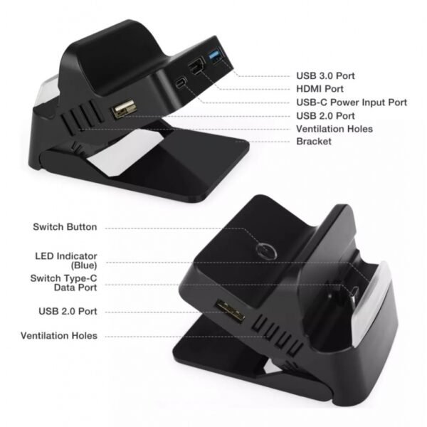 Base Dock Carga y Salida TV Hdmi Para Nintendo Switch