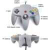 Joystick Control Gamepad Compatible con Nintendo 64 Gris