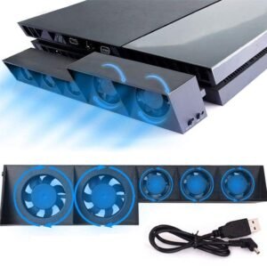 Ventilador Externo de 5 Fan Automatico y Control Velocidad Compatible para Ps4 Fat