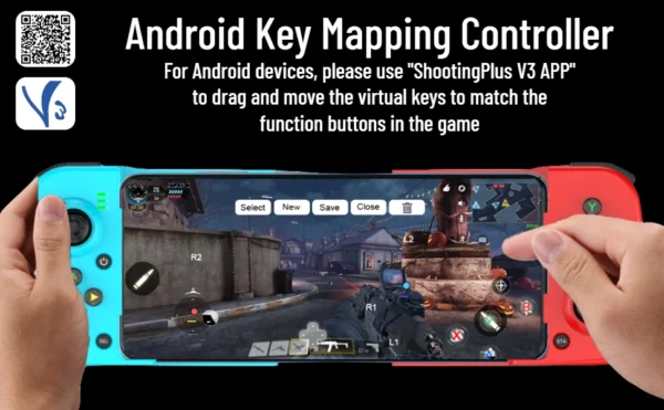 Joystick Control Mando Bluetooth para Celulares Android e ios Teclas Retroiluminadas Negro